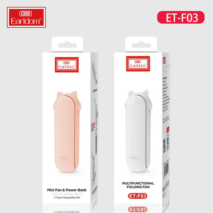 Earldom ET-F03 Portable 2-in-1 Electric Fan with LED Light