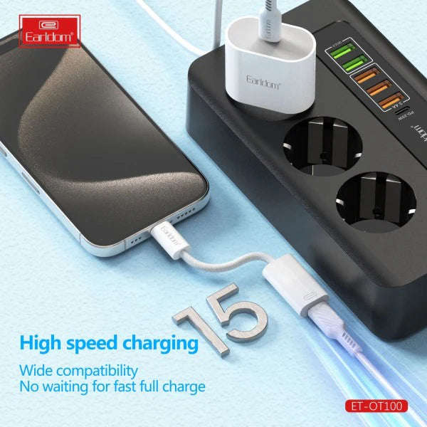 Earldom ET-OT100 USB-C to Lightning Adapter – Fast Charging for iPhone