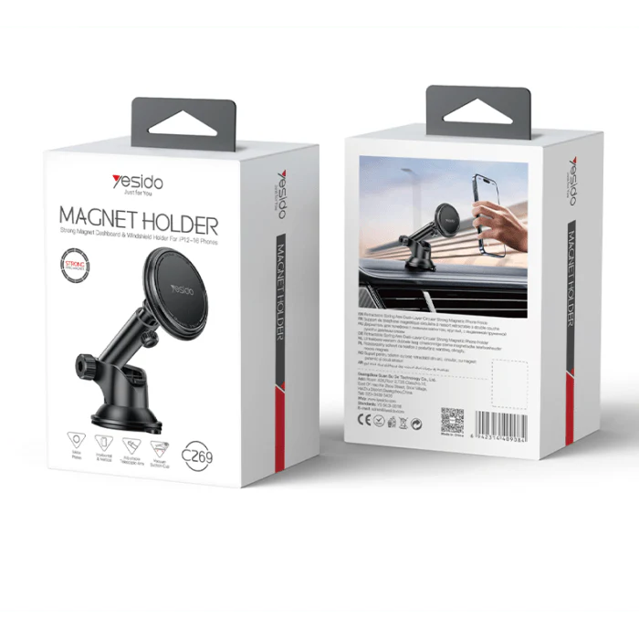 Yesido C269 Magnetic Car Mount – 360° Adjustable & Telescopic