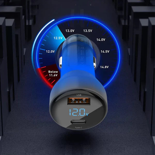 Earldom CC10 LED Digital Display Car Charger 63W – Ultra-Fast Charging On the Go