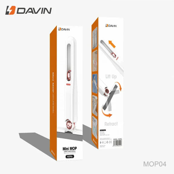 Davin MOP04 Compact Self-Cleaning Floor Mop with Built-In Auto Wring