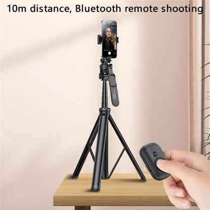 YESIDO SF17 Metal Selfie Stick Tripod with Remote – Retractable Phone & Camera Stand (Black)