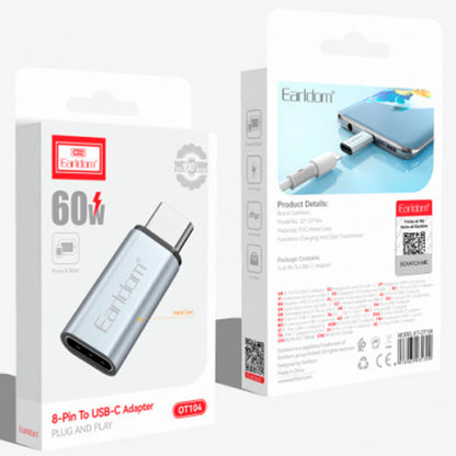 Earldom ET-OT104 Lightning to USB-C Adapter – Fast Charging & Data Transfer