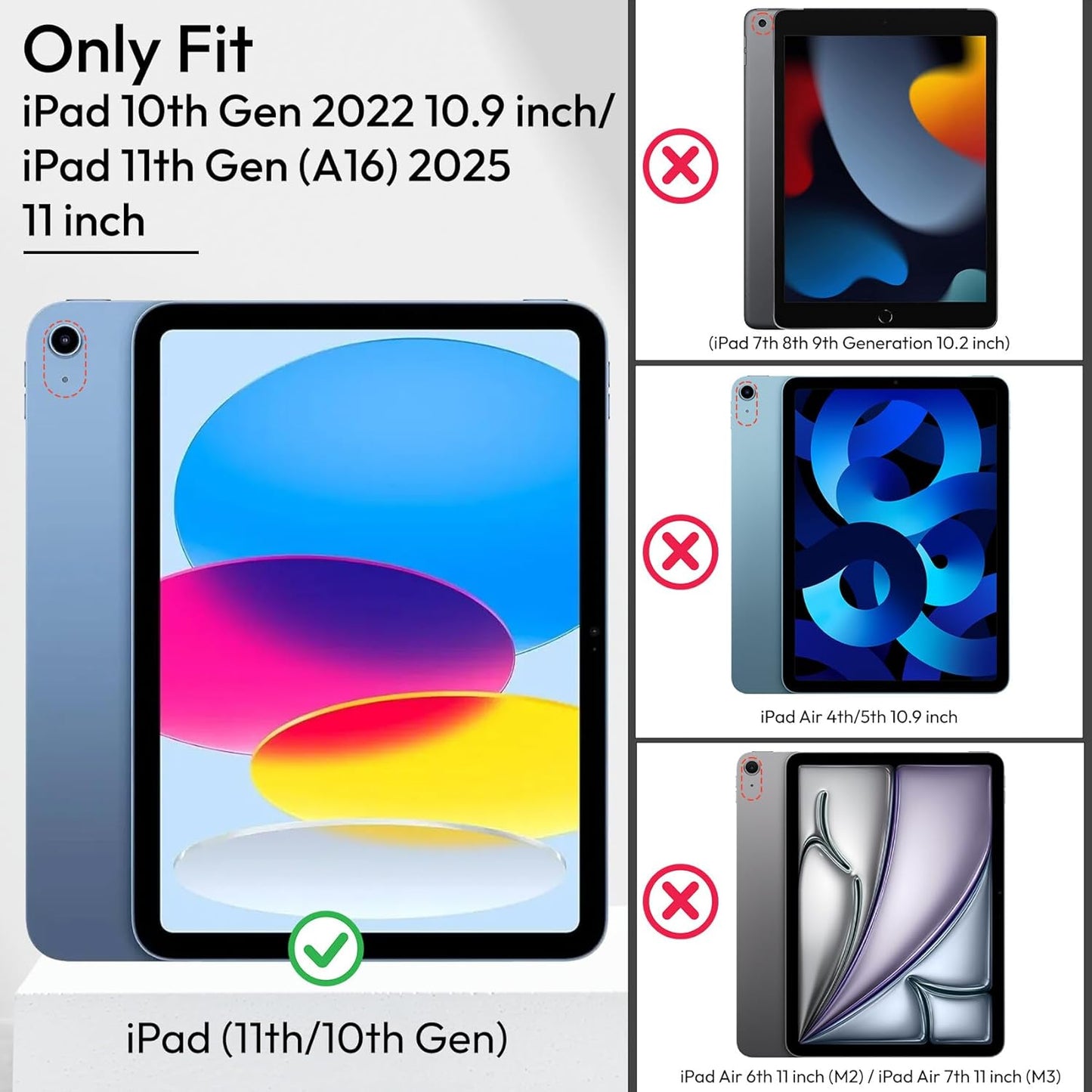 Smart Case with Pen Slot Folding Cover for iPad 10th Generation (10.9", 2022) / iPad 11th Generation (10.9", 2025, A16)