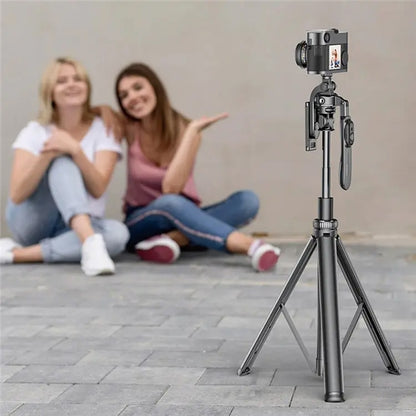 YESIDO SF17 Metal Selfie Stick Tripod with Remote – Retractable Phone & Camera Stand (Black)