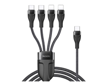 CA111 4-in-1 Multi Device Charger Cable – USB to 2 Type-C + 2 iPhone Connectors
