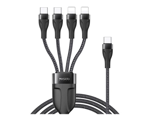 CA111 4-in-1 Multi Device Charger Cable – USB to 2 Type-C + 2 iPhone Connectors