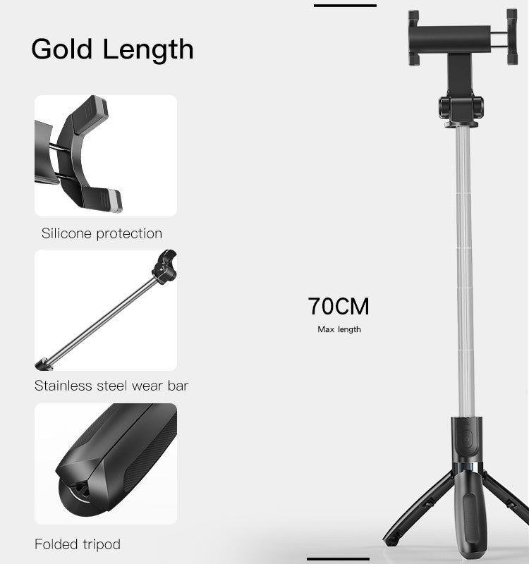 SF11 Flexible 5 Part Telescopic Triple Phone Holder Selfie Stick