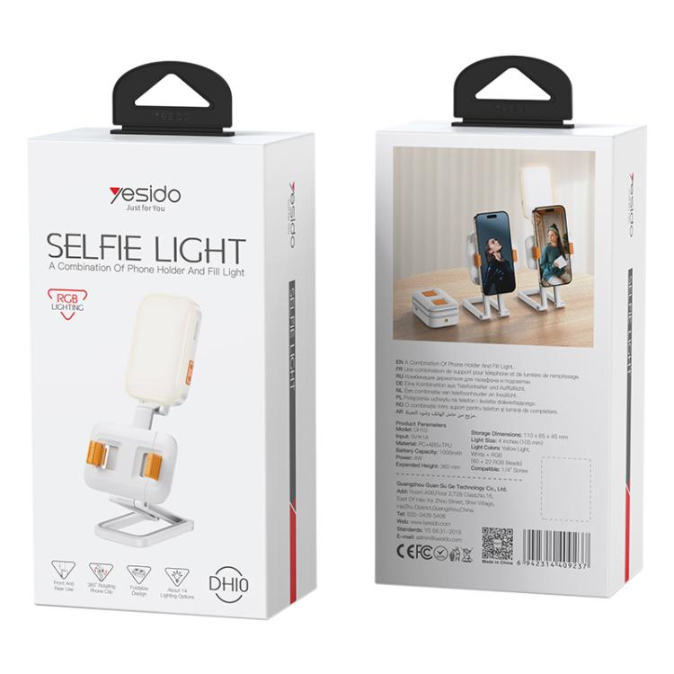 YESIDO DH10 Selfie Stick with Fill Light & Tripod | Phone Holder