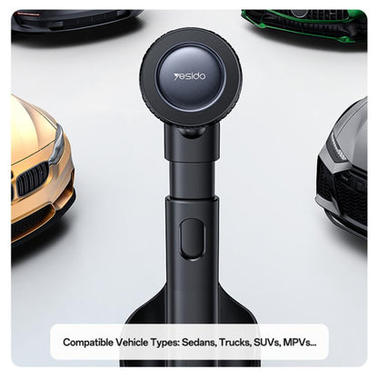 Yesido C230 Magnetic Car Mount Cup Holder Base with Card Slot – Black