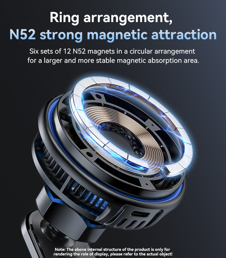 Yesido C311 Semiconductor Cooling Dual Ambient Lighting 15W Fast Charging Wireless Charger Car Phone Holder