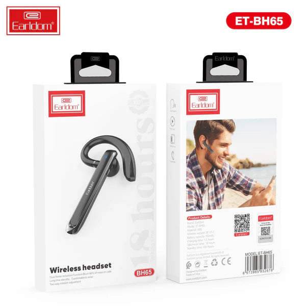 Earldom ET-BH65 Wireless Bluetooth Ear Hook Headset with Mic