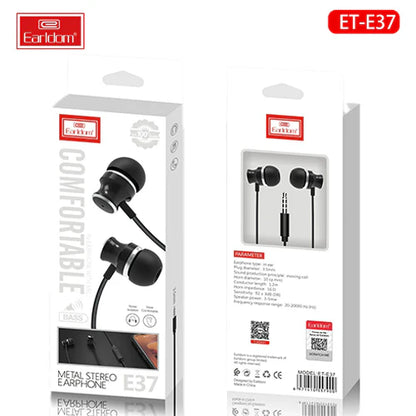 Earldom E37 Comfortable In-Ear Headphones – Black
