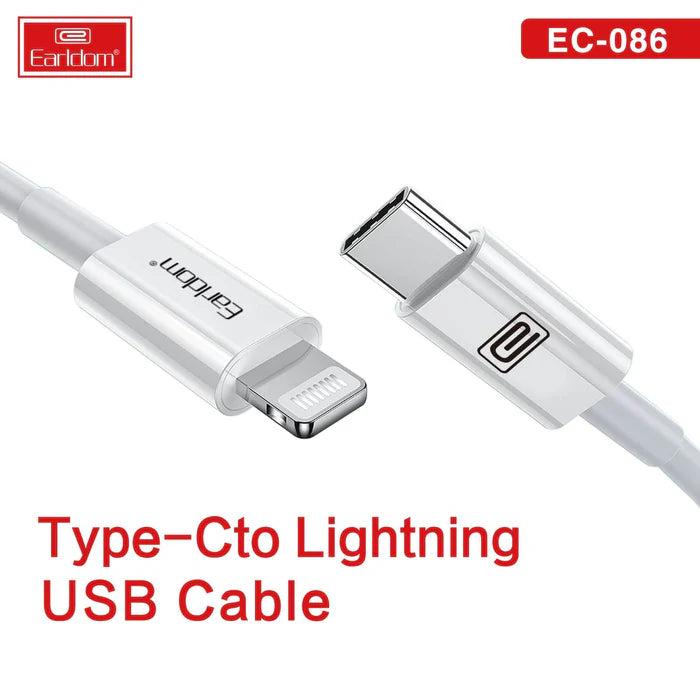 Earldom® EC086 Type-C to Lightning Cable (White)