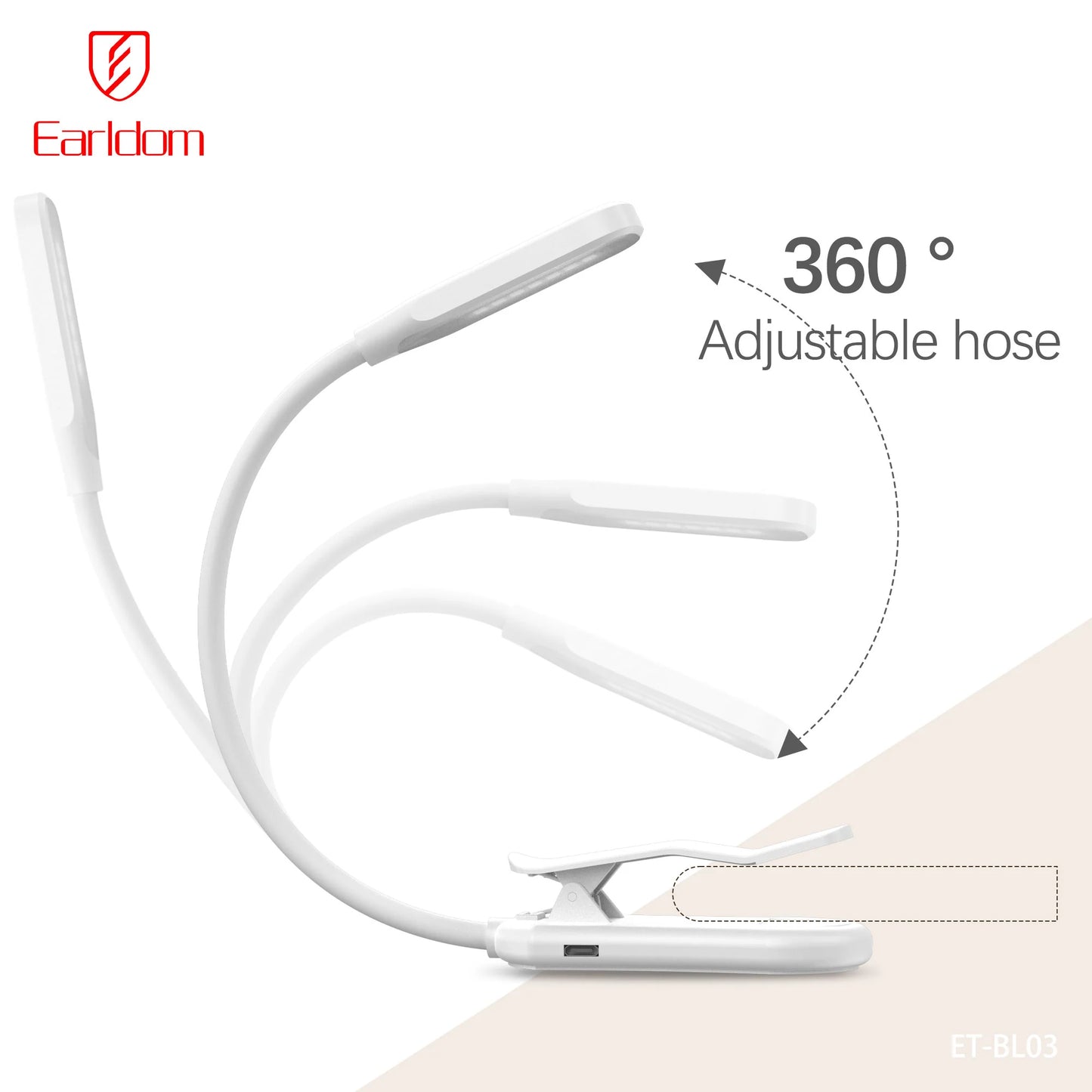 Earldom Portable LED Book Light with Clip
