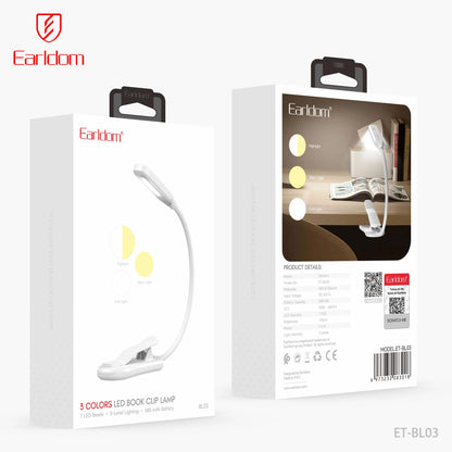 Earldom Portable LED Book Light with Clip
