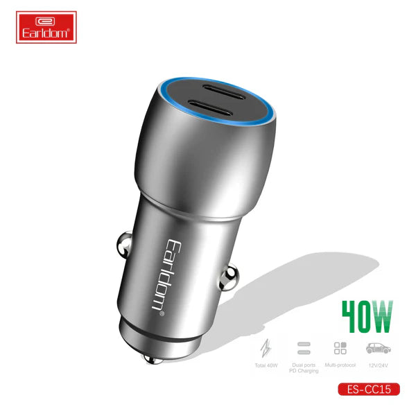 Earldom® CC15 40W Dual USB PD Car Charger