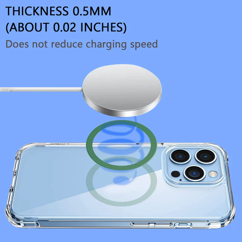MagSafe Magnetic Ring Sticker (No Case) – For iPhone &amp; Samsung Galaxy Wireless Charging
