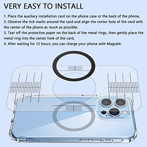 MagSafe Magnetic Ring Sticker (No Case) – For iPhone &amp; Samsung Galaxy Wireless Charging