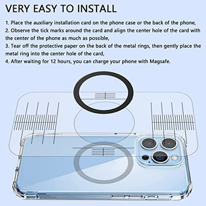 MagSafe Magnetic Ring Sticker (No Case) – For iPhone &amp; Samsung Galaxy Wireless Charging