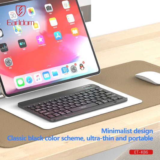 EARLDOM KB6 Wireless Bluetooth Keyboard – Rechargeable, Portable for Android, iOS & Windows Phones & Tablets