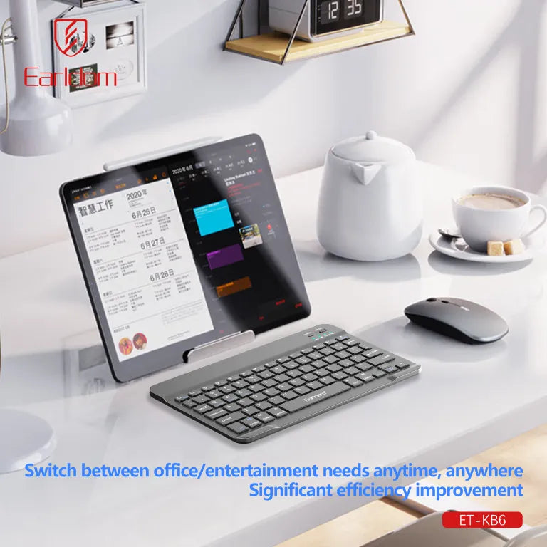 EARLDOM KB6 Wireless Bluetooth Keyboard – Rechargeable, Portable for Android, iOS & Windows Phones & Tablets