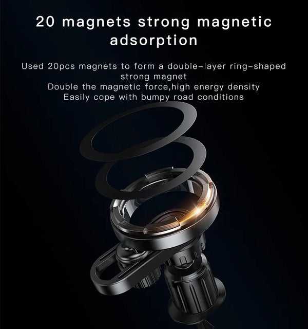 Magsafe Metal Magnetic Car Phone Stand Yesido C157 – Black