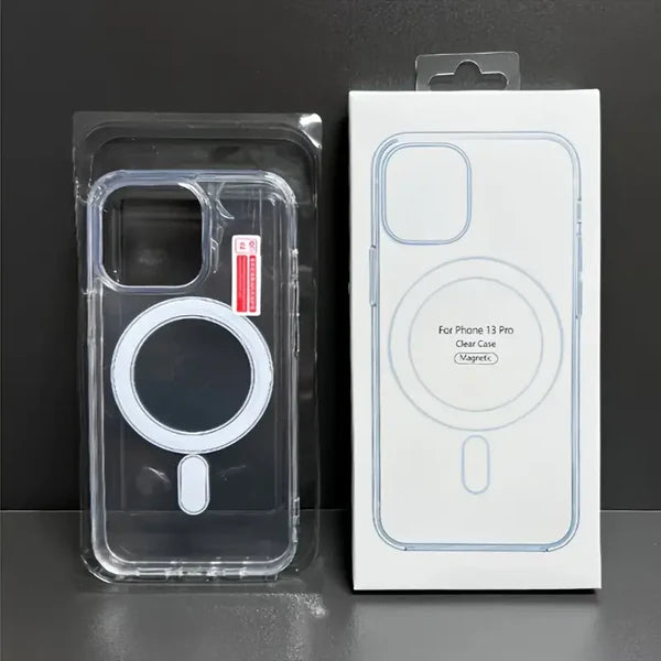 MagSafe Clear Magnetic Case – Shockproof Acrylic Cover for iPhone & Samsung