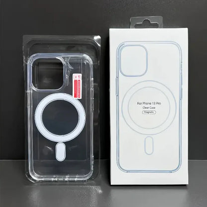 MagSafe Clear Magnetic Case – Shockproof Acrylic Cover for iPhone & Samsung