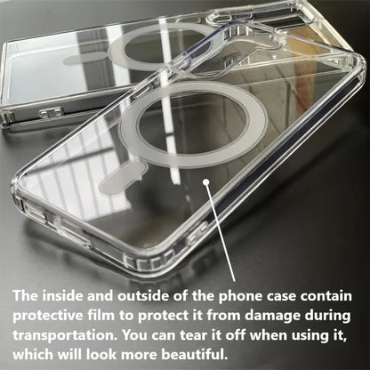 MagSafe Clear Magnetic Case – Shockproof Acrylic Cover for iPhone & Samsung