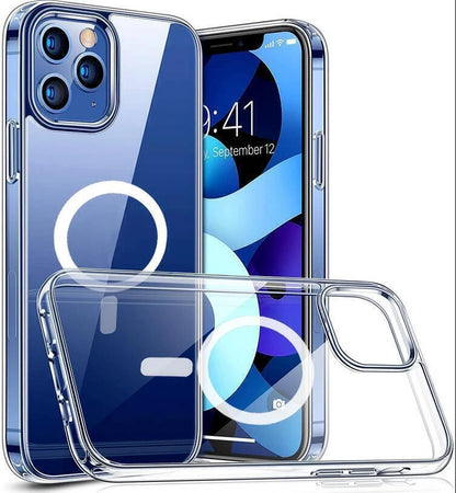 MagSafe Clear Magnetic Case – Shockproof Acrylic Cover for iPhone & Samsung