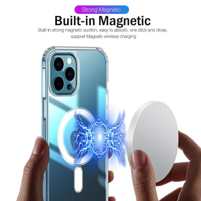 MagSafe Clear Magnetic Case – Shockproof Acrylic Cover for iPhone & Samsung