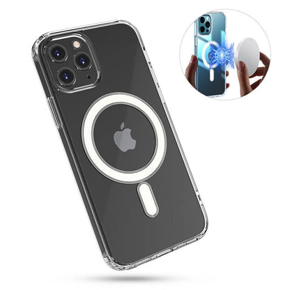 MagSafe Clear Magnetic Case – Shockproof Acrylic Cover for iPhone & Samsung