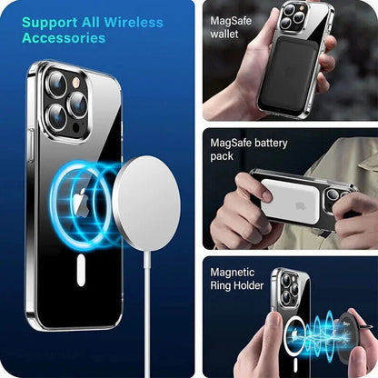 MagSafe Clear Magnetic Case – Shockproof Acrylic Cover for iPhone & Samsung