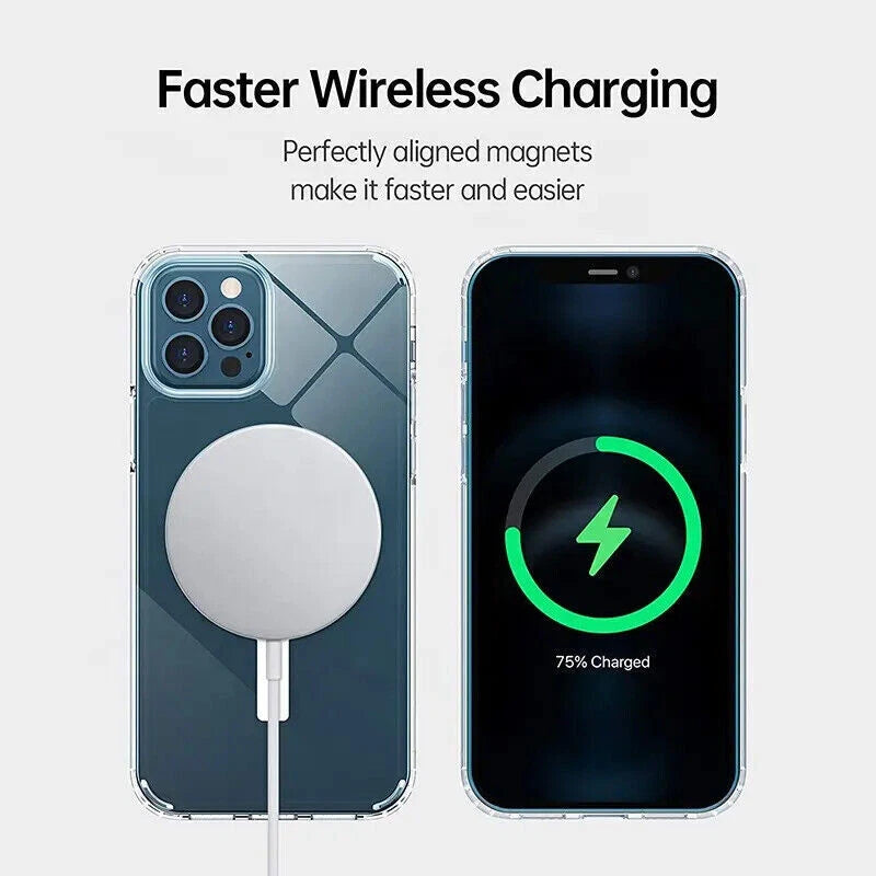 MagSafe Clear Magnetic Case – Shockproof Acrylic Cover for iPhone & Samsung