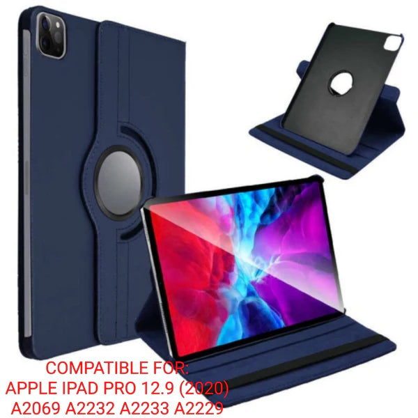 360 Rotating Case PU Leather Case for Apple iPad Pro 12.9 4th/5th/6th Gen 2020/2021/2022 A2069 / A2229 / A2232 / A2233 / A2378 / A2379 / A2461 / A2462 / A2436 / A2764 / A2766 / A2437 / A2765