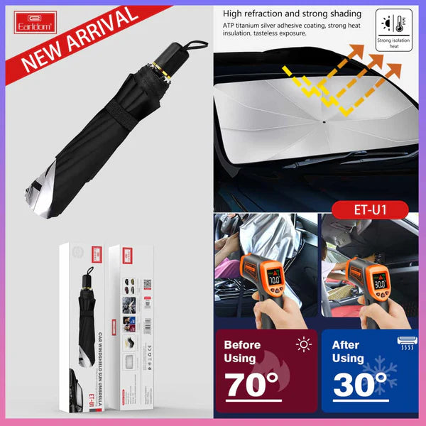 Earldom ET-U1 Car Sunshade Umbrella – Foldable UV & Heat Protection