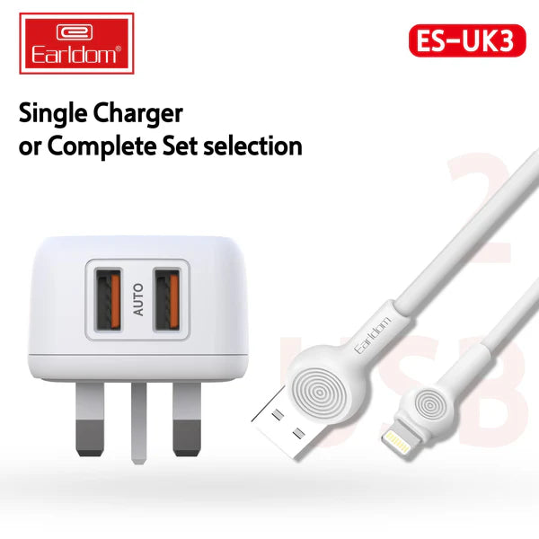 Earldom® UK3 Dual USB Charger