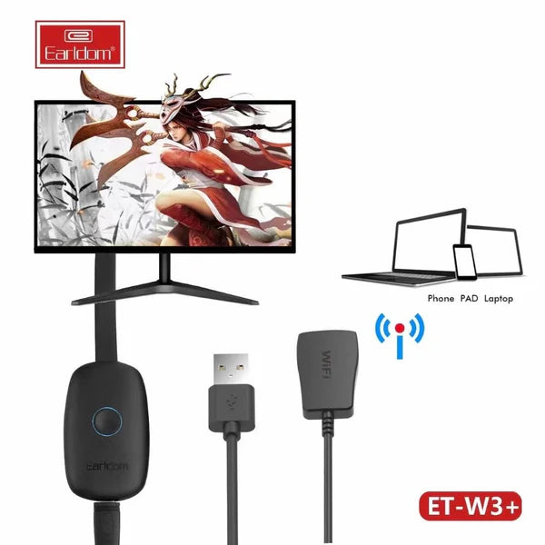 Earldom W3+ Wireless Display Dongle – 4K HDMI Screen Mirroring Adapter