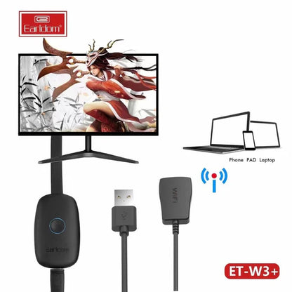 Earldom W3+ Wireless Display Dongle – 4K HDMI Screen Mirroring Adapter