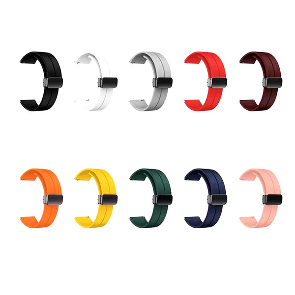 Classic Magnetic Buckle Silicone Strap – 20mm & 22mm for Samsung & Huawei Watches