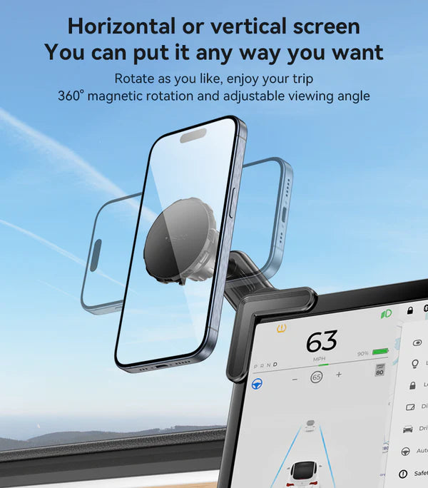Yesido 360° Adjustable Car Phone Holder with Built-in Base Locking Knob, Floating Screen Snap-on Magnet - C212