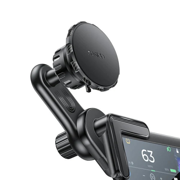 Yesido 360° Adjustable Car Phone Holder with Built-in Base Locking Knob, Floating Screen Snap-on Magnet - C212