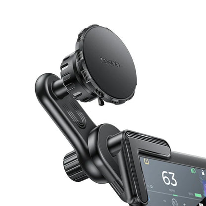 Yesido 360° Adjustable Car Phone Holder with Built-in Base Locking Knob, Floating Screen Snap-on Magnet - C212