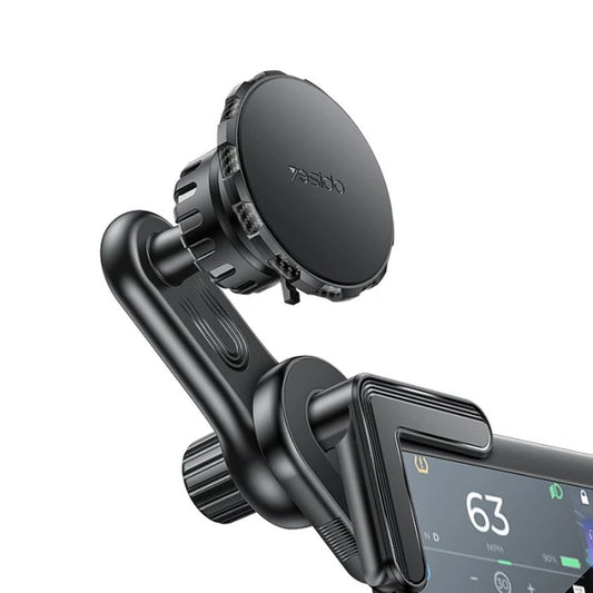 Yesido 360° Adjustable Car Phone Holder with Built-in Base Locking Knob, Floating Screen Snap-on Magnet - C212