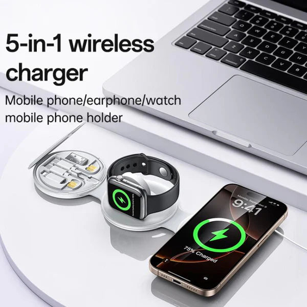 Yesido 5 in 1 Foldable Wireless Charger for Phone / Watch / Earphone DS29