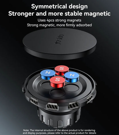 Yesido 360° Adjustable Car Phone Holder with Built-in Base Locking Knob, Floating Screen Snap-on Magnet - C212