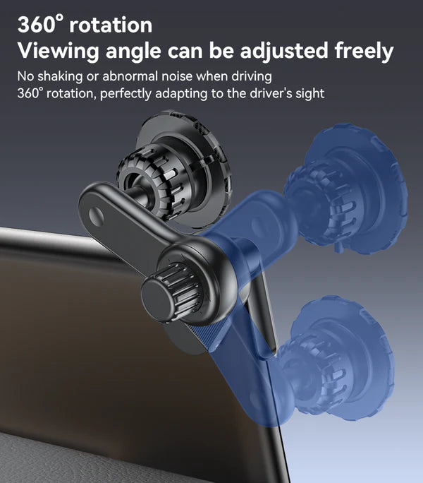 Yesido 360° Adjustable Car Phone Holder with Built-in Base Locking Knob, Floating Screen Snap-on Magnet - C212