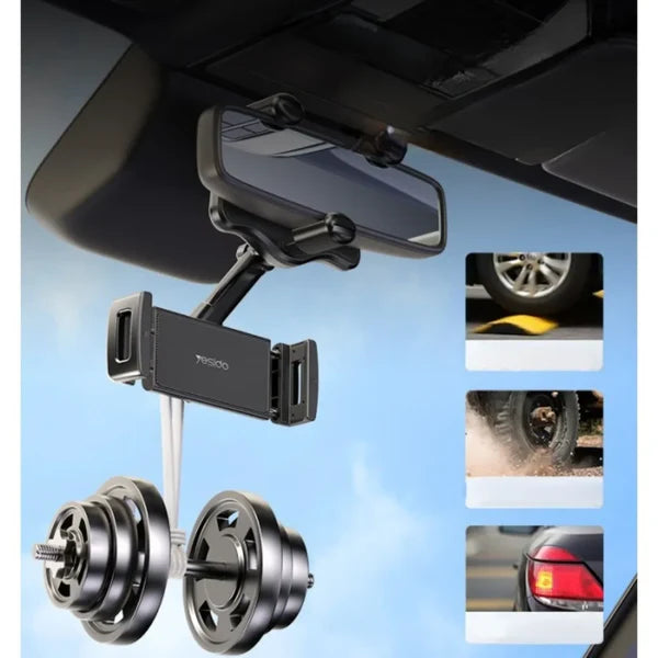 Yesido Adjustable Rotating Car Mirror Phone Holder C196