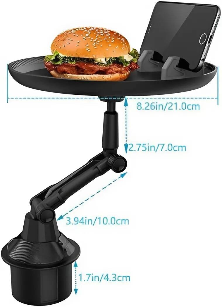 Earldom EH168 Car Tray Holder – Adjustable & Rotatable Multipurpose Car Table (Black)